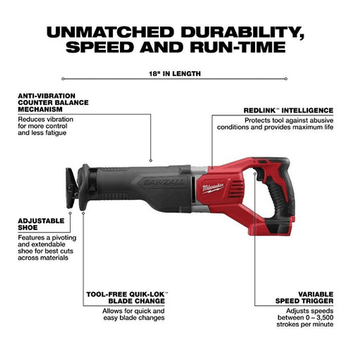 Sierra Sable M18 Sawzall 2621-20 Milwaukee 2