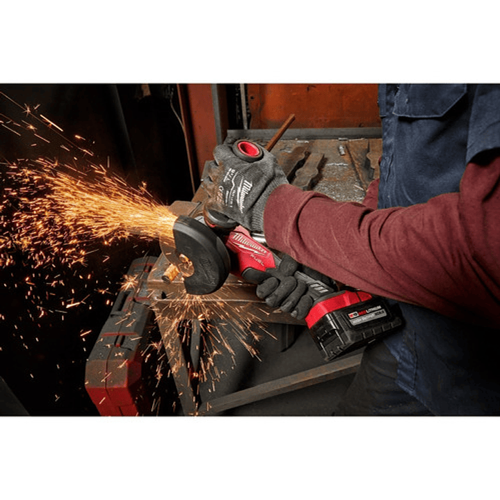 Miniesmeril Angular Inalámbrico Milwaukee M18 Fuel 2880-20 Rojo 1400 W + Accesorio 7