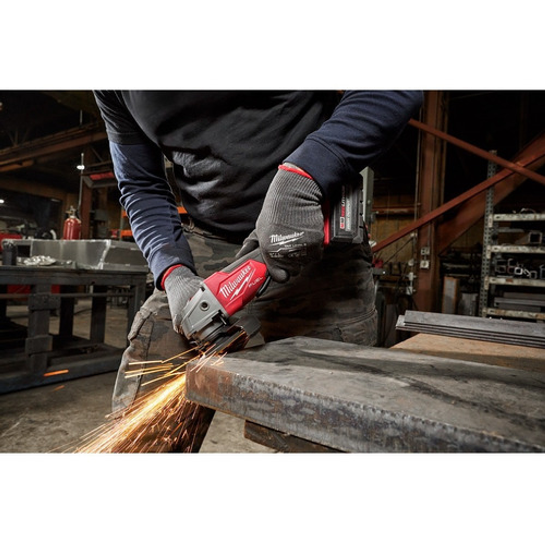 Miniesmeril Angular Inalámbrico Milwaukee M18 Fuel 2880-20 Rojo 1400 W + Accesorio 8