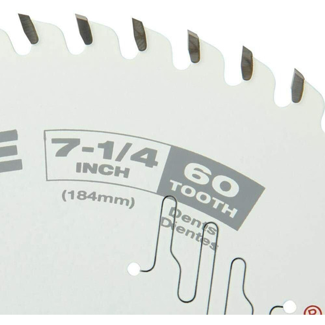 Milwaukee Disco Sierra 7 1/4 60 Dientes Acabado Ultra Fino Color Blanco 4