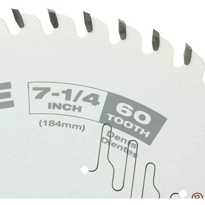 Milwaukee Disco Sierra 7 1/4 60 Dientes Acabado Ultra Fino Color Blanco 4