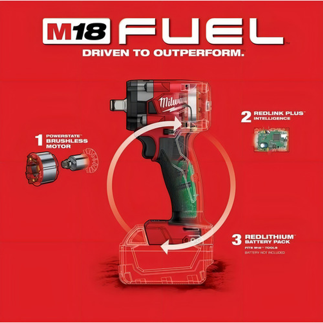 Pistola Llave De Impacto 1/2' 18v Fuel 2855-20 Milwaukee 4