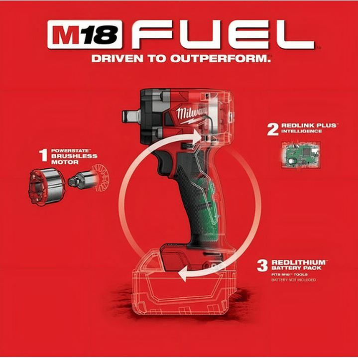 Pistola Llave De Impacto 1/2' 18v Fuel 2855-20 Milwaukee 4