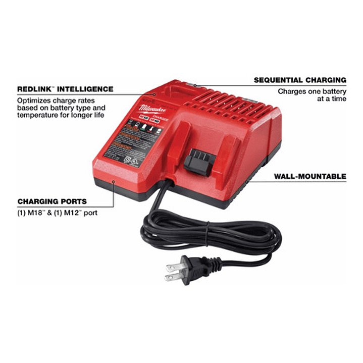Milwaukee 48-1959 Cargador Multivoltaje M12  M18 3