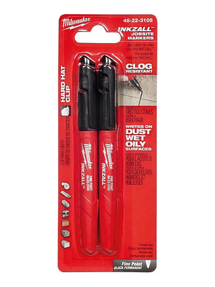 Marcadores Negros De Punta Fina 2pzs Milwaukee 48-22-3105