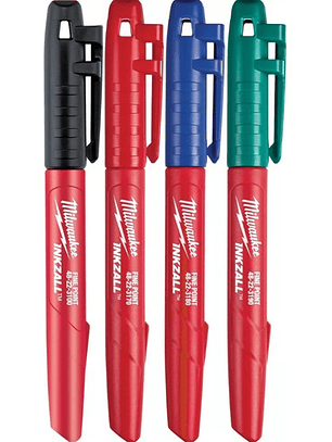 Milwaukee 4 Marcadores Inkzall Punta Fina Colores 48-22-3106