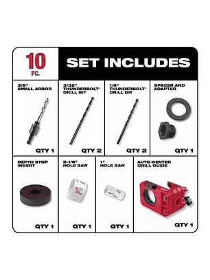 Milwaukee Kit Instalación De Cerradura Hole Dozer 49-22-4073