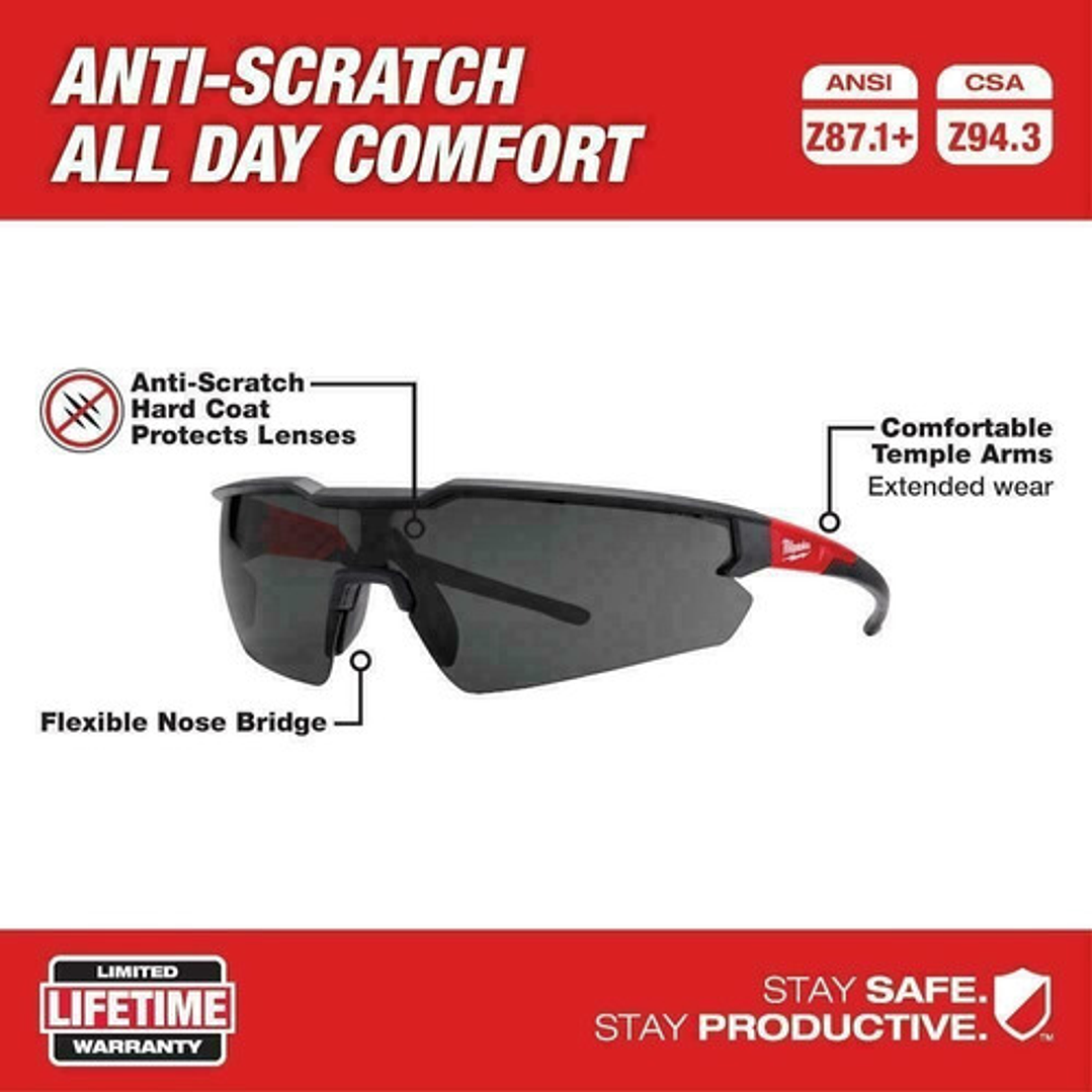 Lentes De Seguridad Entintados Milwaukee 48-73-2015 2