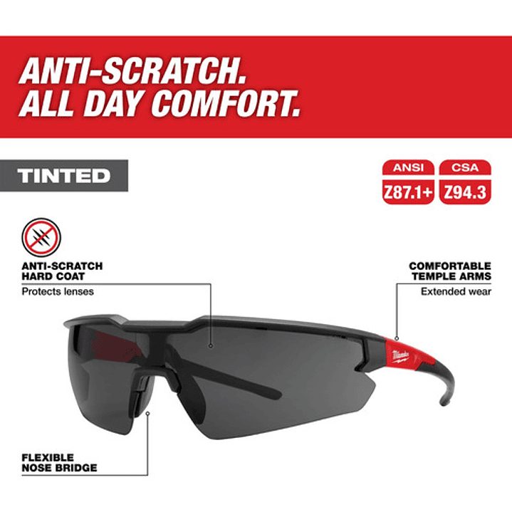 Lentes De Seguridad Entintados Milwaukee 48-73-2015 4