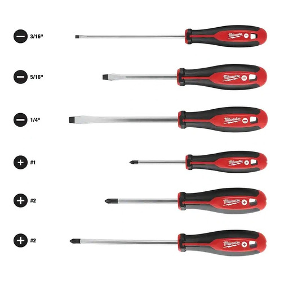 Juego De Destornilladores Magnétic 6pzs 48-22-2706 Milwaukee 2