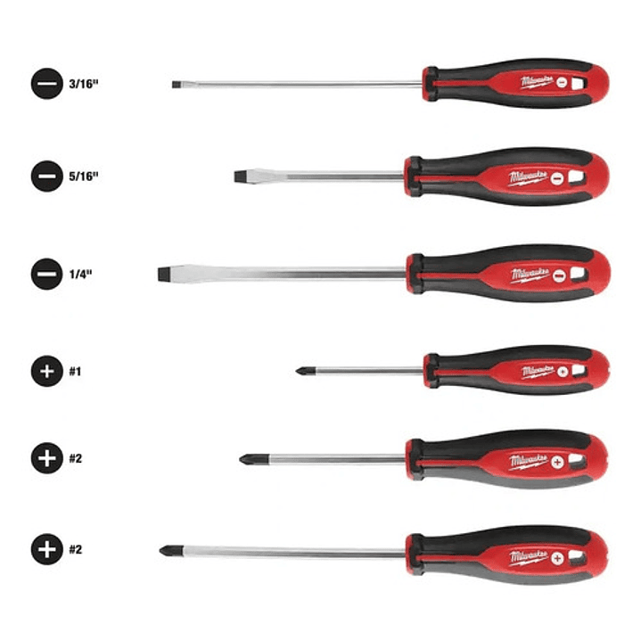 Juego De Destornilladores Magnétic 6pzs 48-22-2706 Milwaukee 2