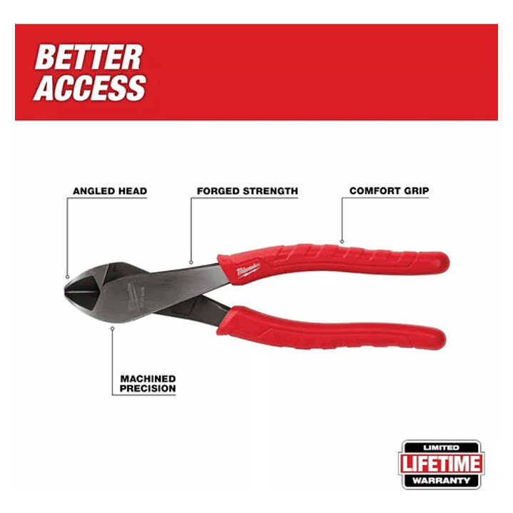 Milwaukee Alicate De Corte Diagonal 8 PuLG. 48-22-6128 2