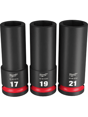 Juego De Dados Impacto 3 Piezas Milwaukee 49-66-7025