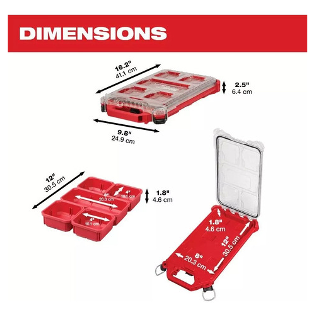 Organizador Modular Packout Perfil Bajo Milwaukee 48-22-8436 2