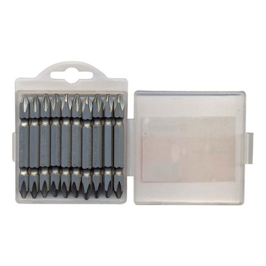 Set Punta Magnética Doble Ph2 Medio Torque 65mm 10 Un-wurth  1