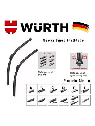 Plumilla Wurth Germany Flatblade Con Adaptadores