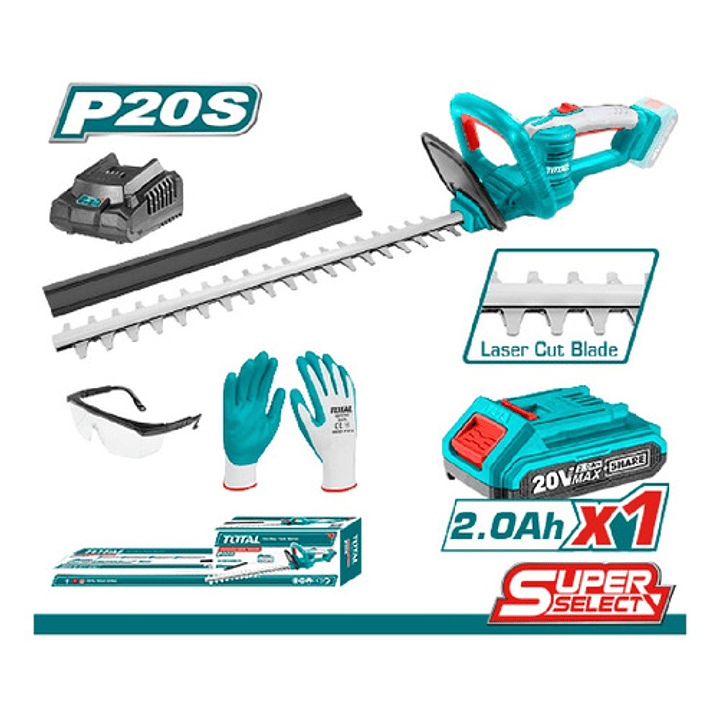 Cortasetos Inalámbrico 20v + Batería 2ah + Cargador Total 2