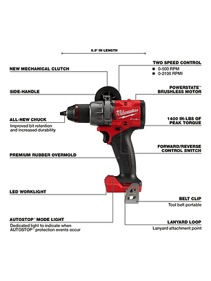 Milwaukee Taladro Percutor M18 Fuel 4ta Generación 2904-20