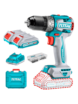 Taladro Atornillador 20v 13mm 2bat+ Carg Total Tdli20602