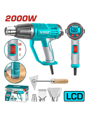 Pistola De Calor Con Pantalla Digital Regulable Total Color Turquesa