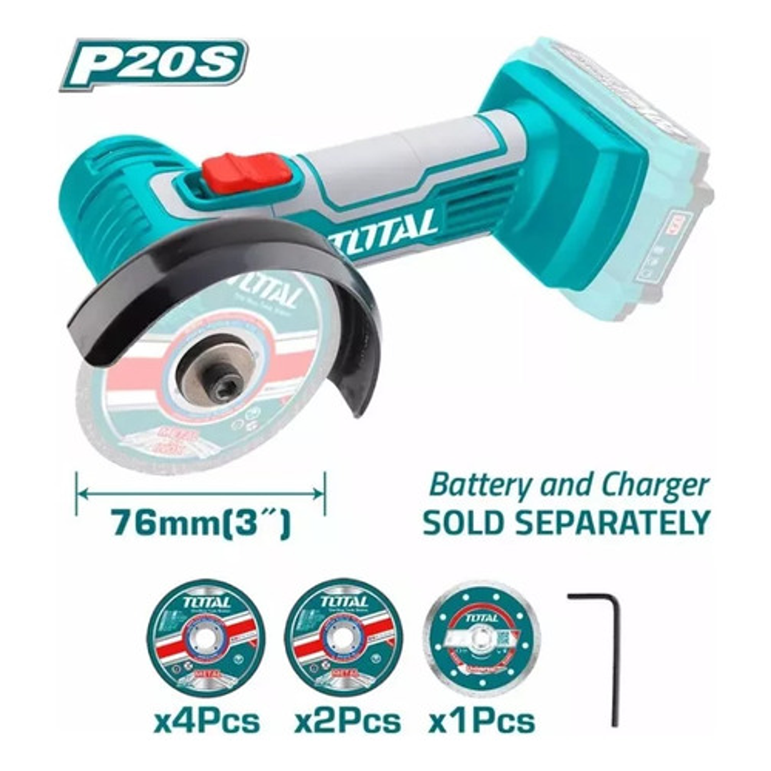 Mini Cortador Esmeril Industrial 20v 3 + 7 Discos Total  2
