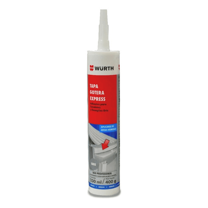 Tapa Gotera Express Gris Interior Y Exterior Wurth 230ml 2