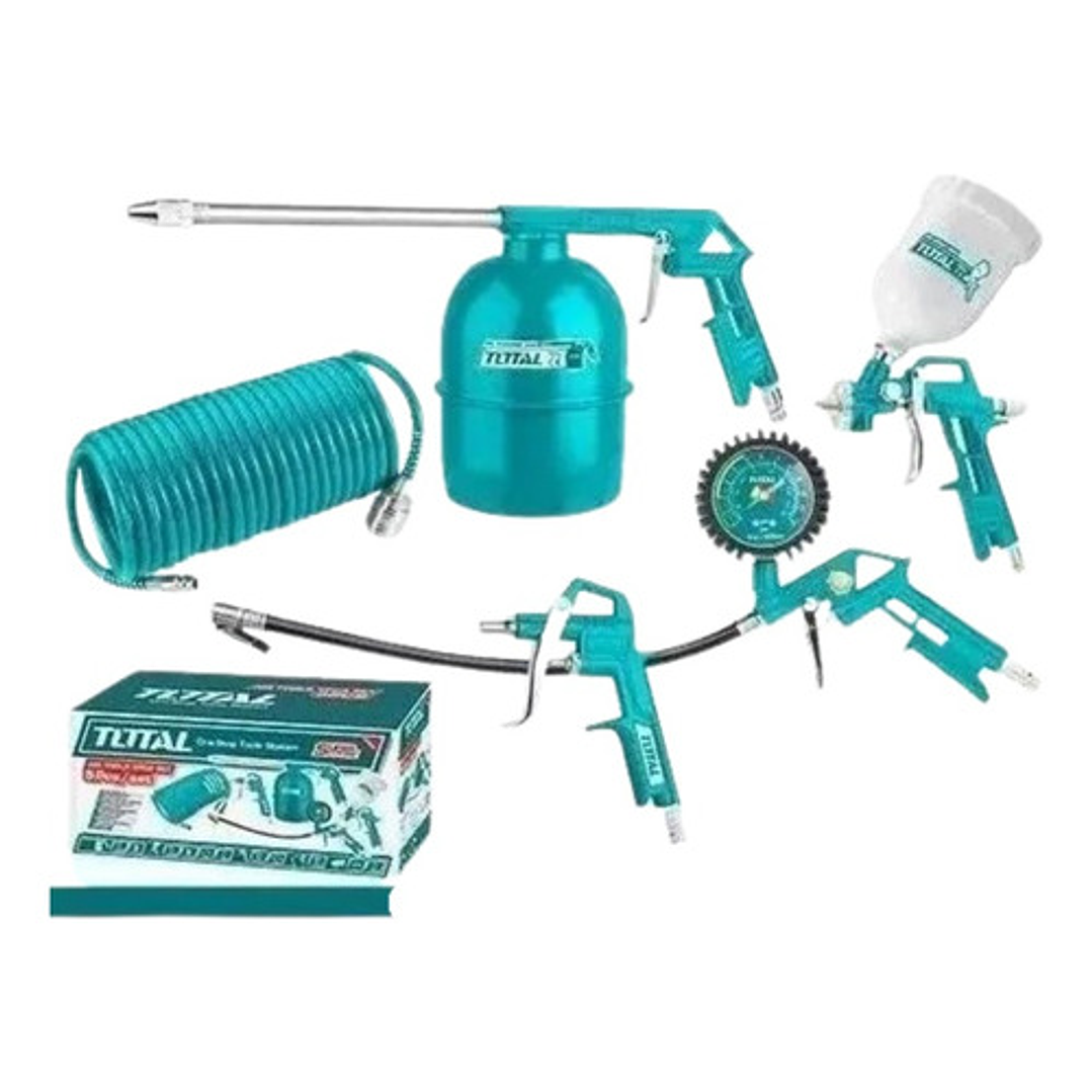 Kit Pistola Herramientas Para Compresor 5 Pz Total Tatk0531 1