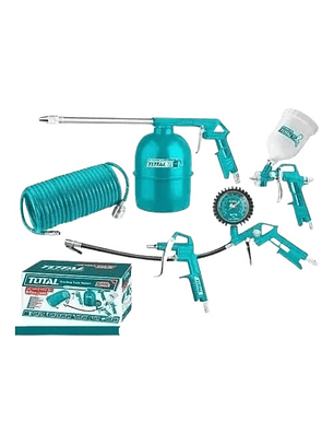 Kit Pistola Herramientas Para Compresor 5 Pz Total Tatk0531