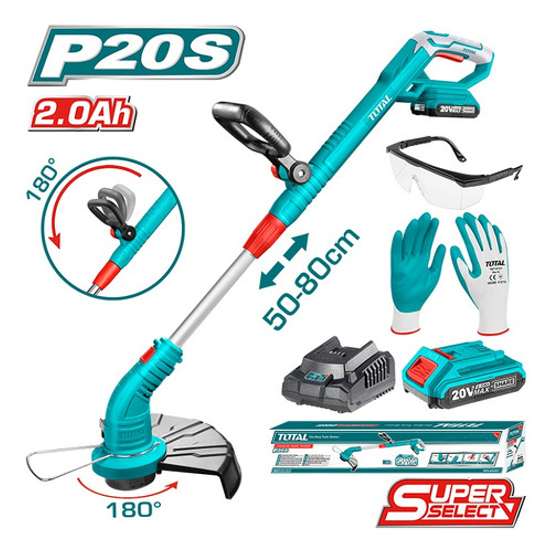 Orilladora Inalámbrica 20v + Batería + Cargador Total Tgtli20301 Color Turquesa 2