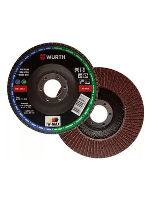 5 Disco Flap Lija Traslapado Metal/inox 4.5 Gr120  Wurth