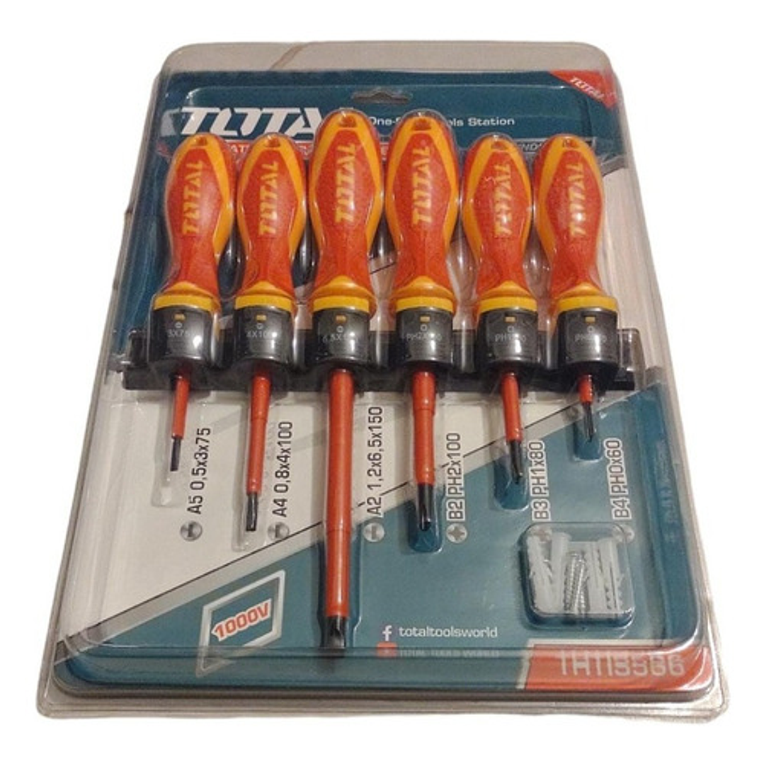 Set De Destornilladores Aislados 6pzas 1000v Thtis566 Total 6