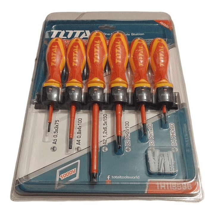 Set De Destornilladores Aislados 6pzas 1000v Thtis566 Total 6