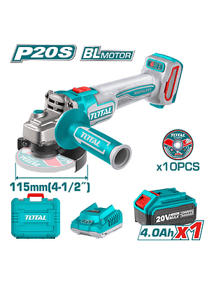 Esmeril Angu Industrial Blmotor + Bat 4a + Carg + Disc Total Color Turquesa Frecuencia 50 60hz