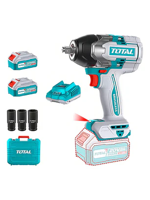 Taladro Pistola Llave Impacto 20v 2bat+ Carg 850nm Total Color Turquesa