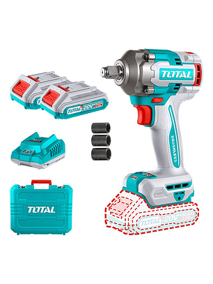 Llave Impacto Brushless 1/2 400nm + 2 Bat 2a + Carg Total Color Turquesa Frecuencia 50/60hz 20v