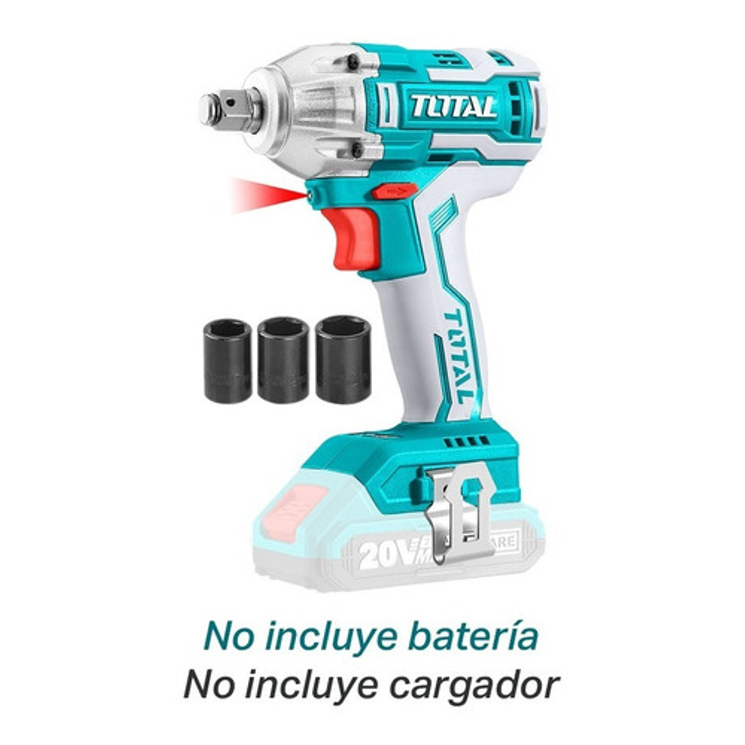 Llave De Impacto Inalámbrica 1/2  13mm 20v Brushless Total Tiwli20010 1