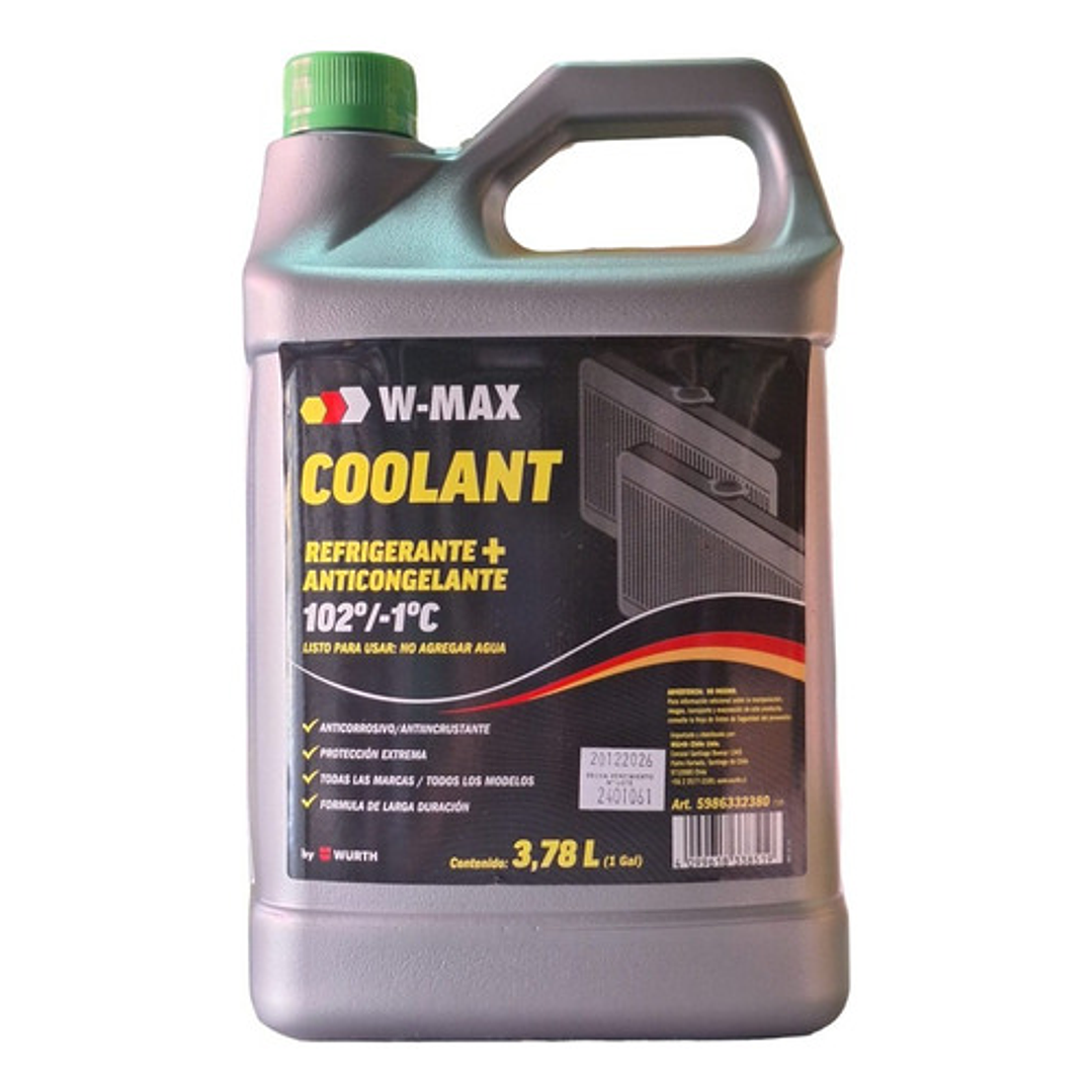 Refigerante Anticongelante W-max 3.8lt By Wurth 1