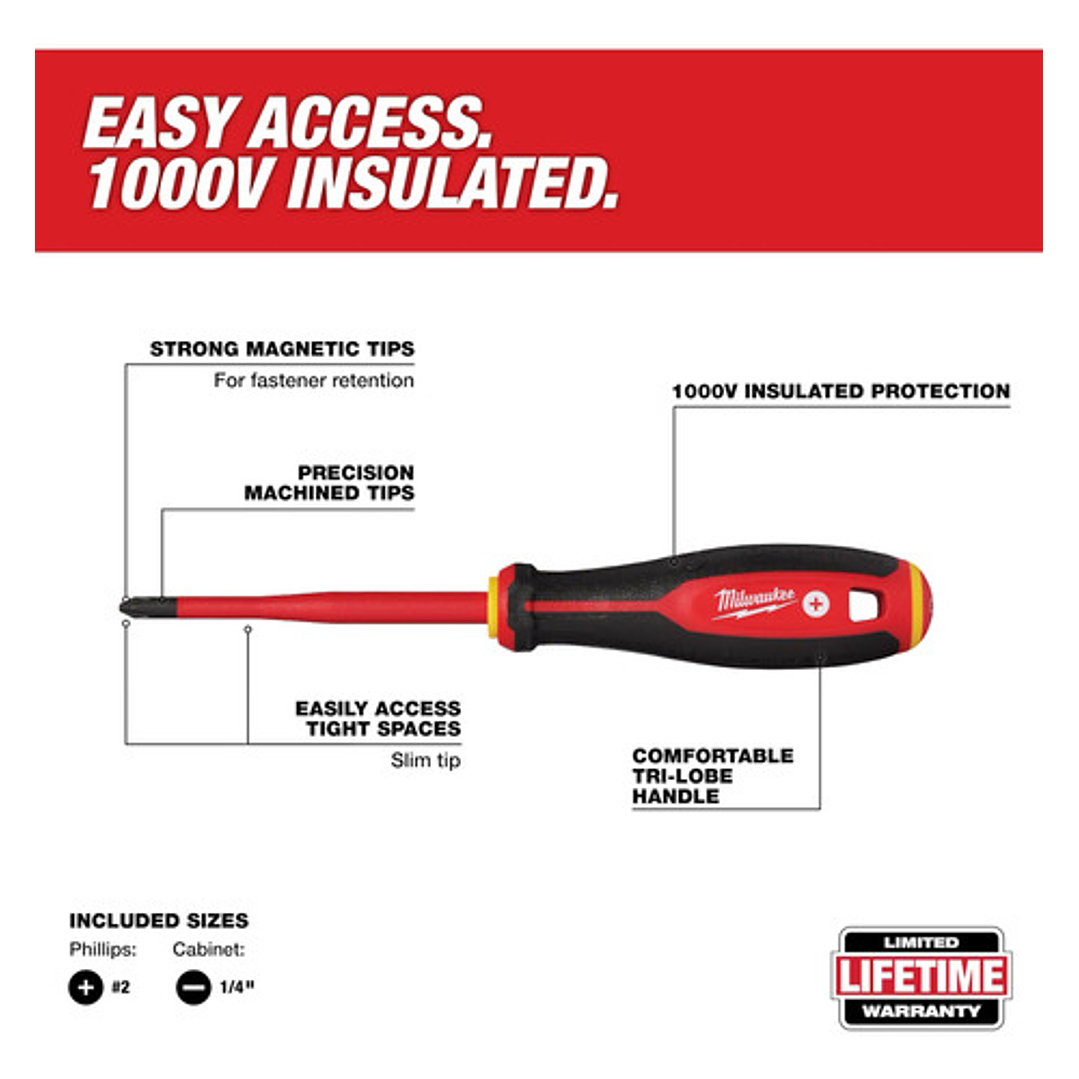 Kit Herramientas Aisladas 5 Pzas 1000v 48-22-2215 Milwauke 6