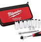 Juego De Dados Metricos 12 Pzs Mm 3/8 Milwaukee 48-22-9001 - Miniatura 1