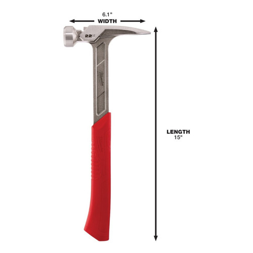 Martillo Para Enmarcar Cara Lisa 22 Oz Milwaukee 48-22-9023 6