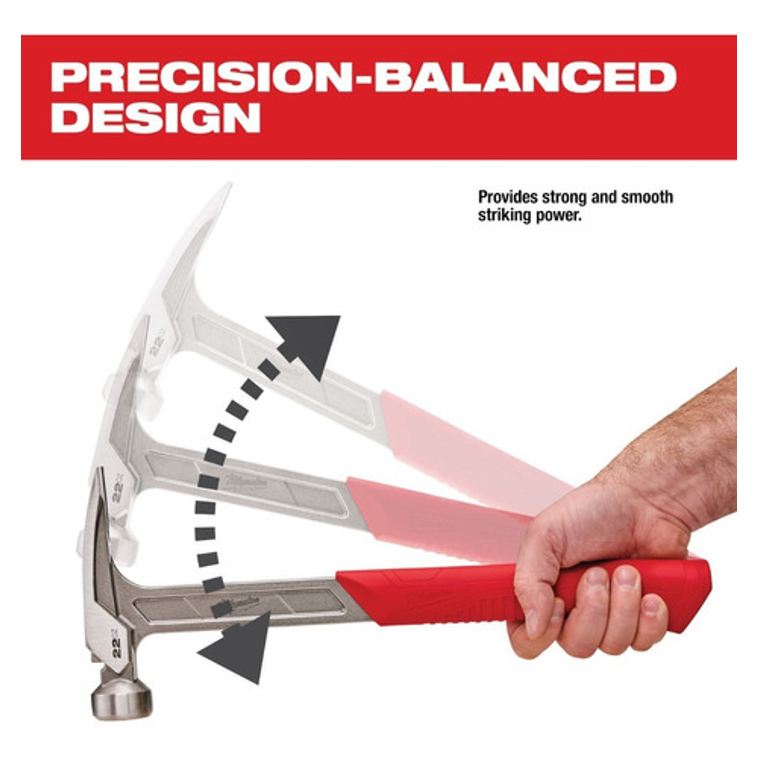 Martillo Para Enmarcar Cara Lisa 22 Oz Milwaukee 48-22-9023 10