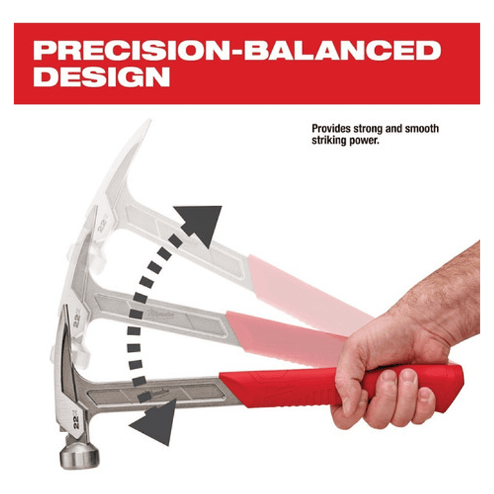 Martillo Para Enmarcar Cara Lisa 22 Oz Milwaukee 48-22-9023 10