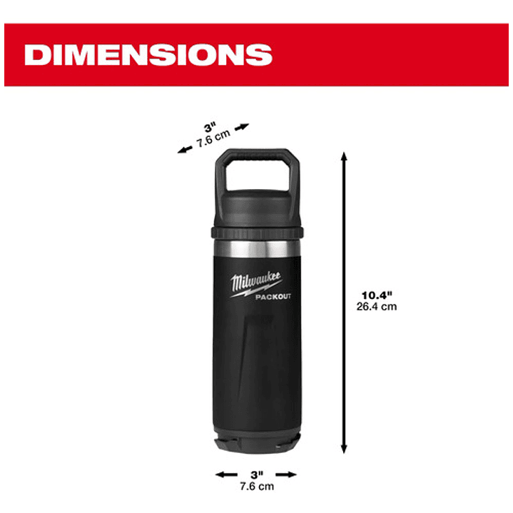 Botella Térmica Packout De 18oz Milwaukee 48-22-8382b 3