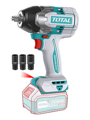 Llave De Impacto Brushless Tiwli20501 Total 500nm Sin Bat Color Turquesa Frecuencia 50