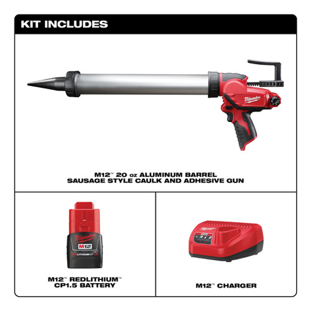 Pistola Calafatera Aluminio 20oz M12 Milwaukee 2442-21 5