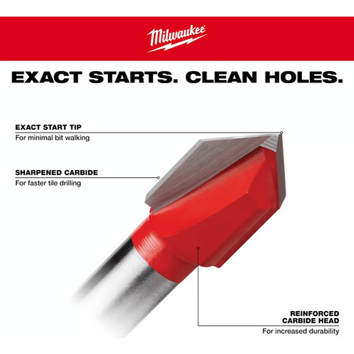 Milwaukee Brocas Para Vidrio Y Cerámica 4 Piezas 48-20-8988 2
