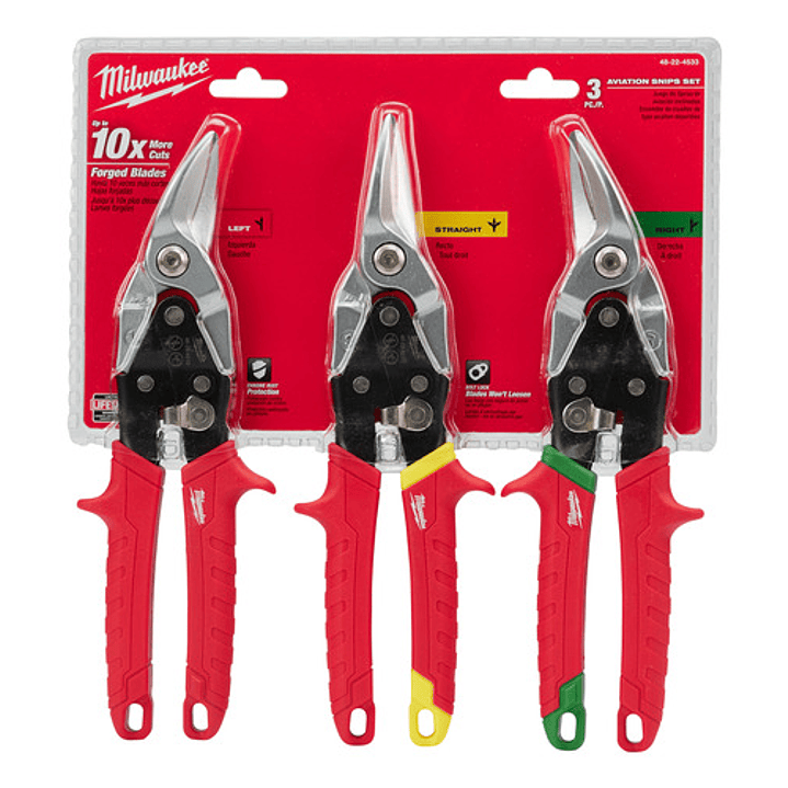 Juego De Tijeras De Aviación 3pcs Milwaukee 48-22-4533 3