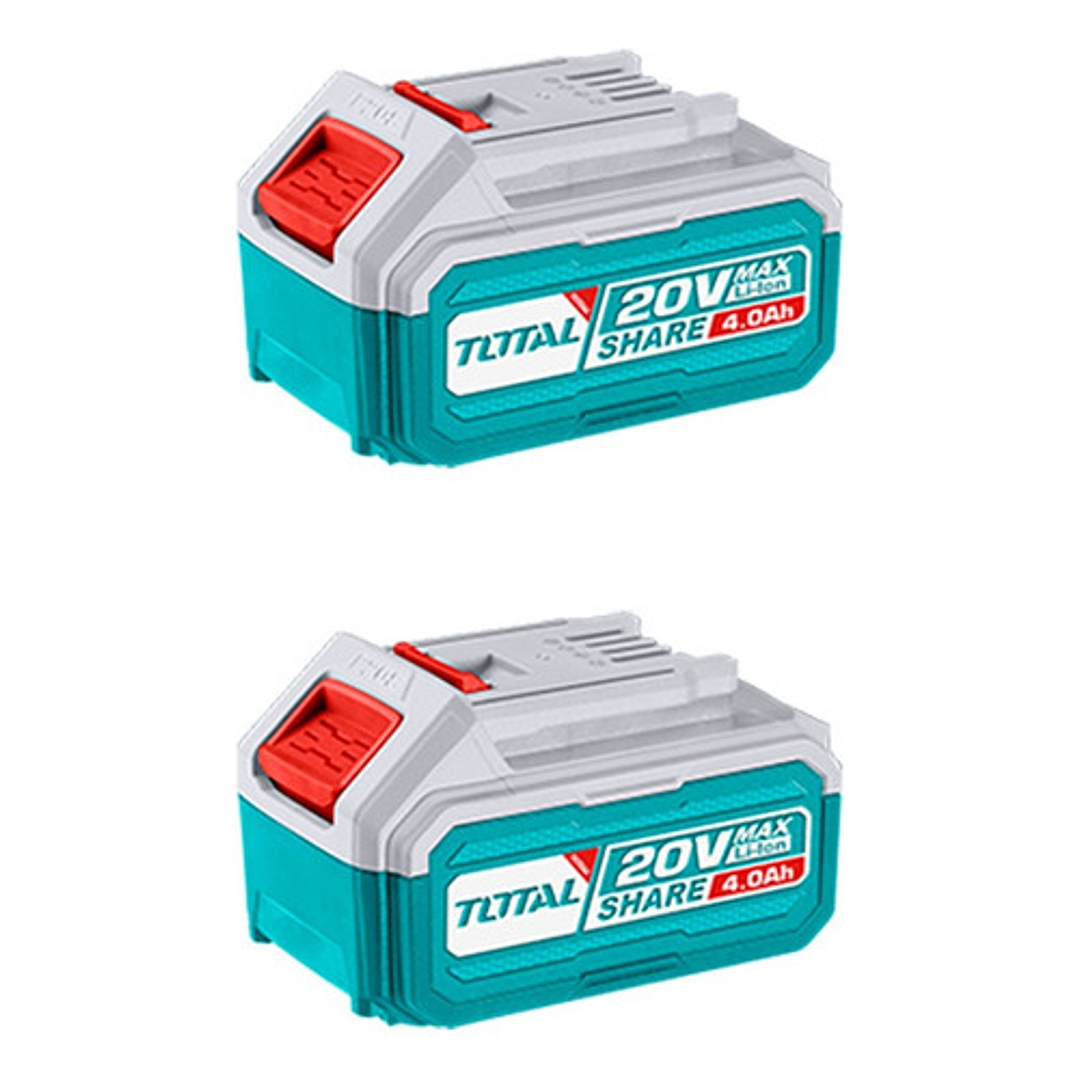 Pack 2 Baterías De Litio-ion 20v 4 Amperes Industrial Total 1