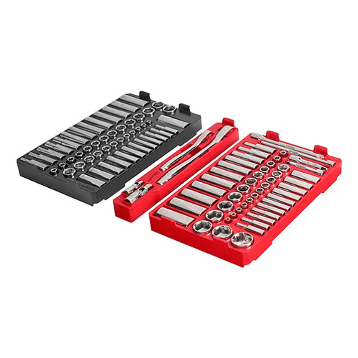 Juego De Dados 1/4 Y 3/8 106pzs Packout Milwaukee 48-22-9486 3
