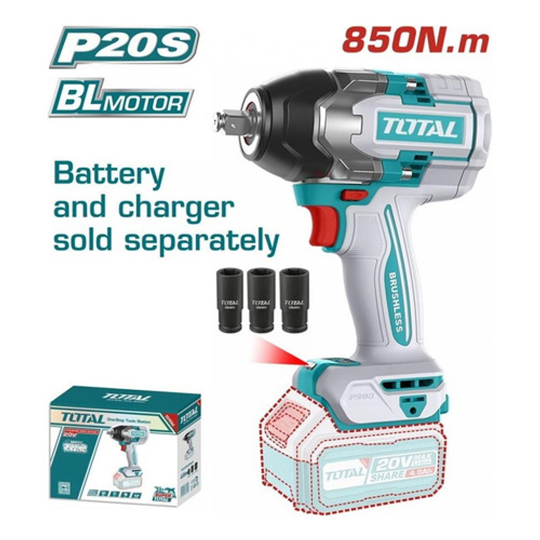 Llave De Impacto 20v 850nm Total / Tiwli20851 3